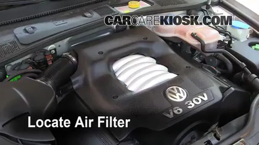 2004 Volkswagen Passat GLX 2.8L V6 Wagon Filtre à air (intérieur) Changement
